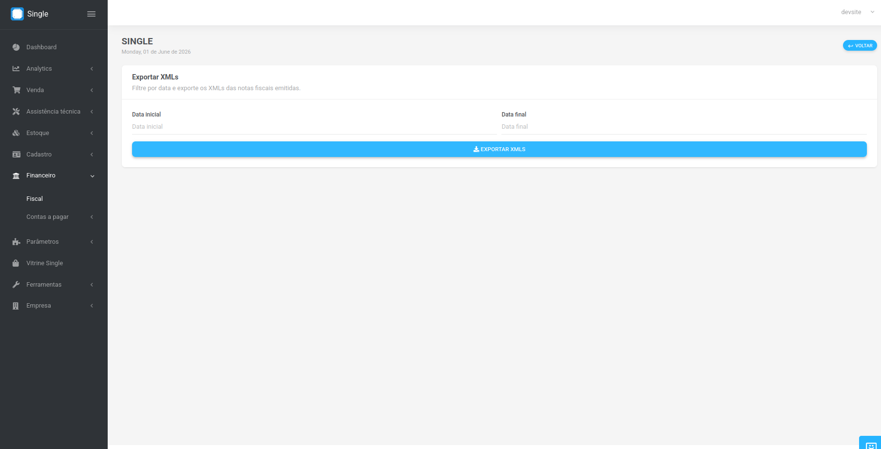 Exportar XML de Notas Fiscais no Single: Guia para o Contador